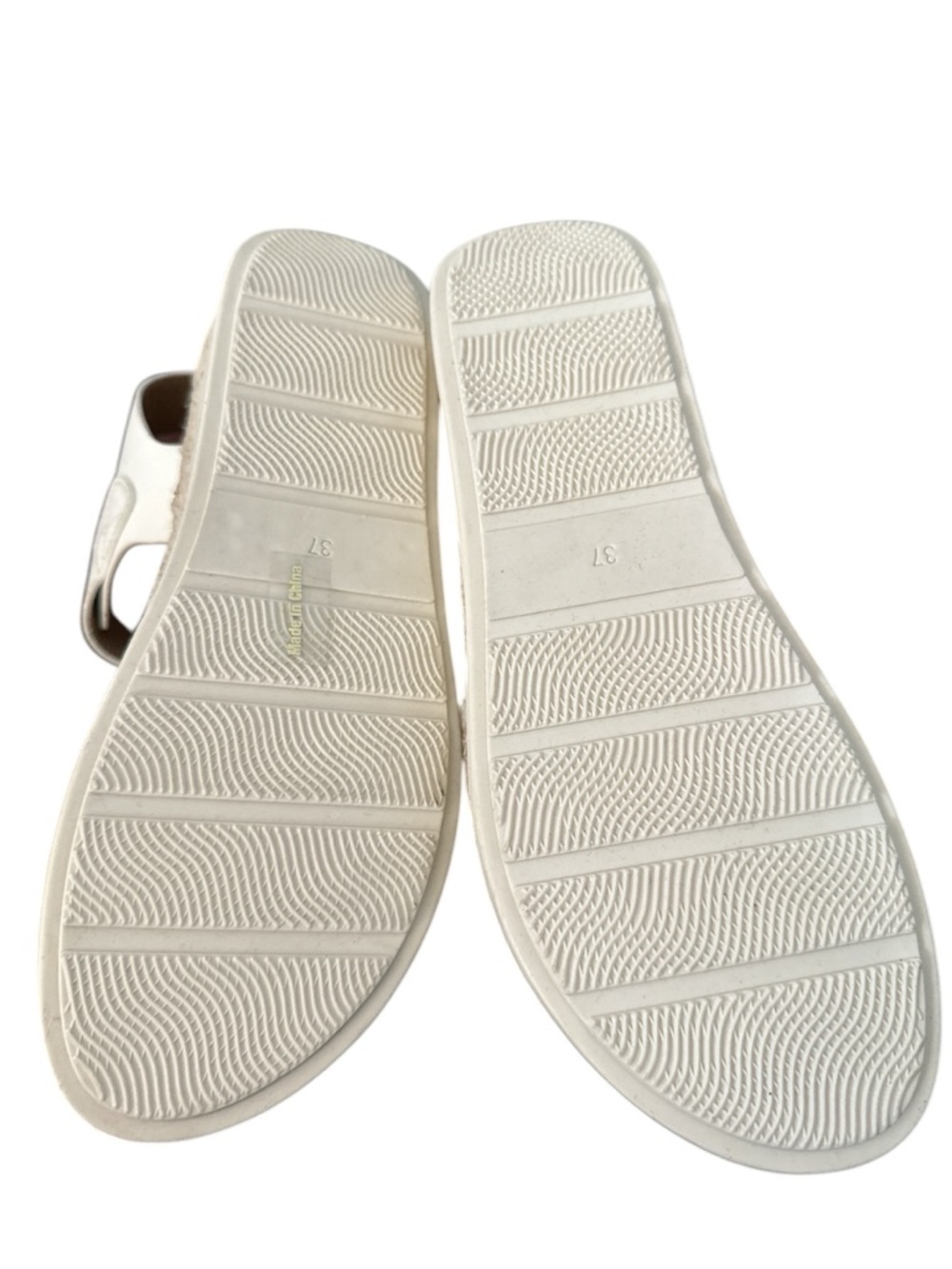 Laura Biagiotti Platform Size 37 Beige White Leather Gold Summer Sandals - Picture 6 of 6
